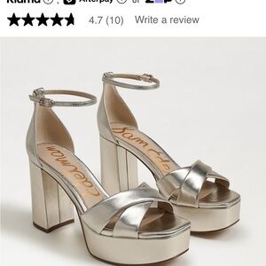 Sam Edelman Metallic Silver Platform Sandals